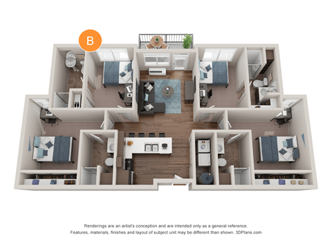 Quad Floor Plan | B Bedroom